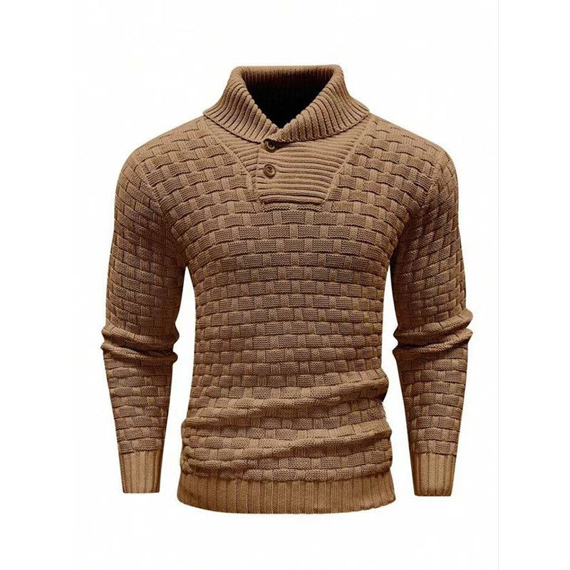 💜 LETZTER TAG DER AKTION – 50 % RABATT 💜Herren Pullover mit strukturiertem Stehkragen