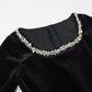 🎅Weihnachts-Specials🎁Elegantes Langarmkleid mit eckigem Ausschnitt