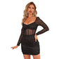 ✨Weihnachtskleid🎄Sexy Mesh Glitter Langarm Minikleid für Frauen📦Freie Lieferung📦