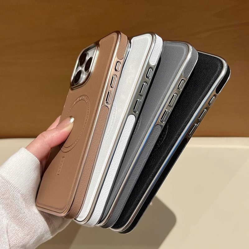 🛡️📱🛡️Magnetische Ladehülle aus Leder für das iPhone