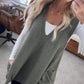 ✨👗Damen Pullover-Weste mit V-Ausschnitt und Taschen