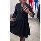 ✨Heiße Neuankömmlinge✨Schwarzes Kleid mit halbem Reißverschluss und V-Ausschnit