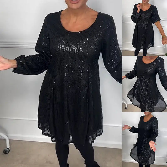Schwarzes Paillettenkleid