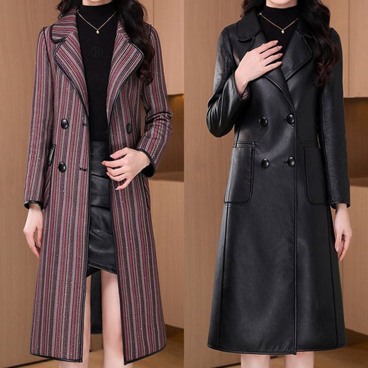 Eleganter, beidseitig wendbarer Mantel für Damen