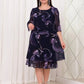 💕[S-5XL]👗2024 Neue geraffte Ärmel Elegante gedruckte Chiffonkleider
