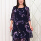 💕[S-5XL]👗2024 Neue geraffte Ärmel Elegante gedruckte Chiffonkleider