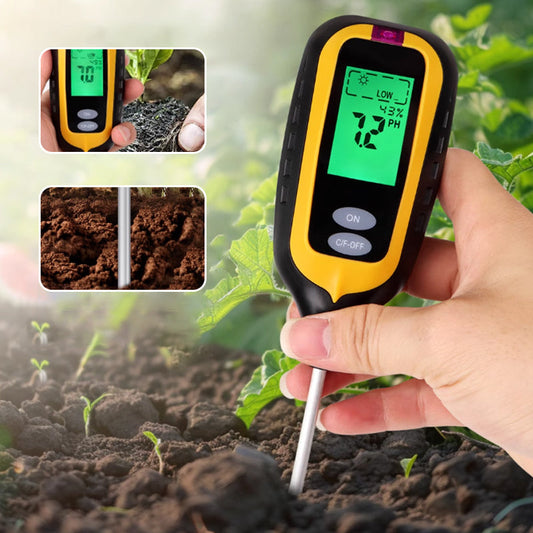 Digitales 6-in-1-Bodentestgerät, großer LCD-Bildschirm, Sonde genau schnell messen, Batterieversorgung