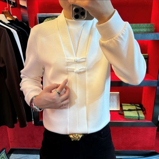 Langärmeliges Herren-Oberteil in Layering-Optik