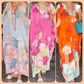 Lockeres langes Kleid mit Blumenmuster und halben Ärmeln