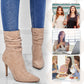 ⏰Maximal 50 % Rabatt🏆Kurze Damenstiefel mit hohem Absatz und spitzer Zehe