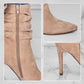 ⏰Maximal 50 % Rabatt🏆Kurze Damenstiefel mit hohem Absatz und spitzer Zehe