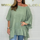 Lockere, plissierte Off-Shoulder-Blusen für Damen