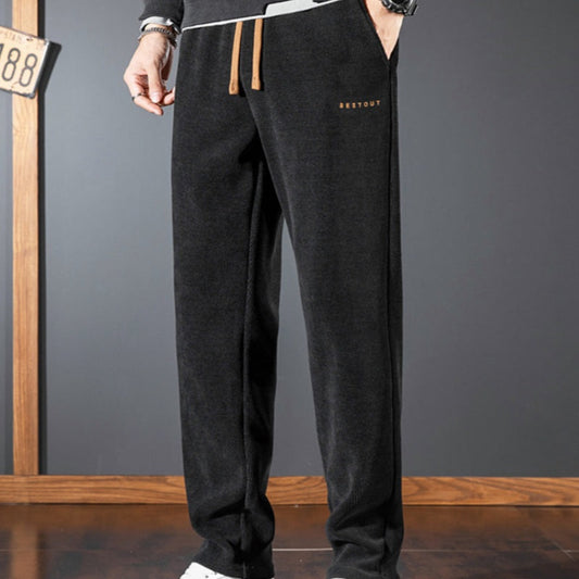 Lässige warme Stretch-Hose für Männer mit Kordelzug