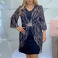 Damen Chiffon Kleid in großen Größen mit taillenbetonendem Design