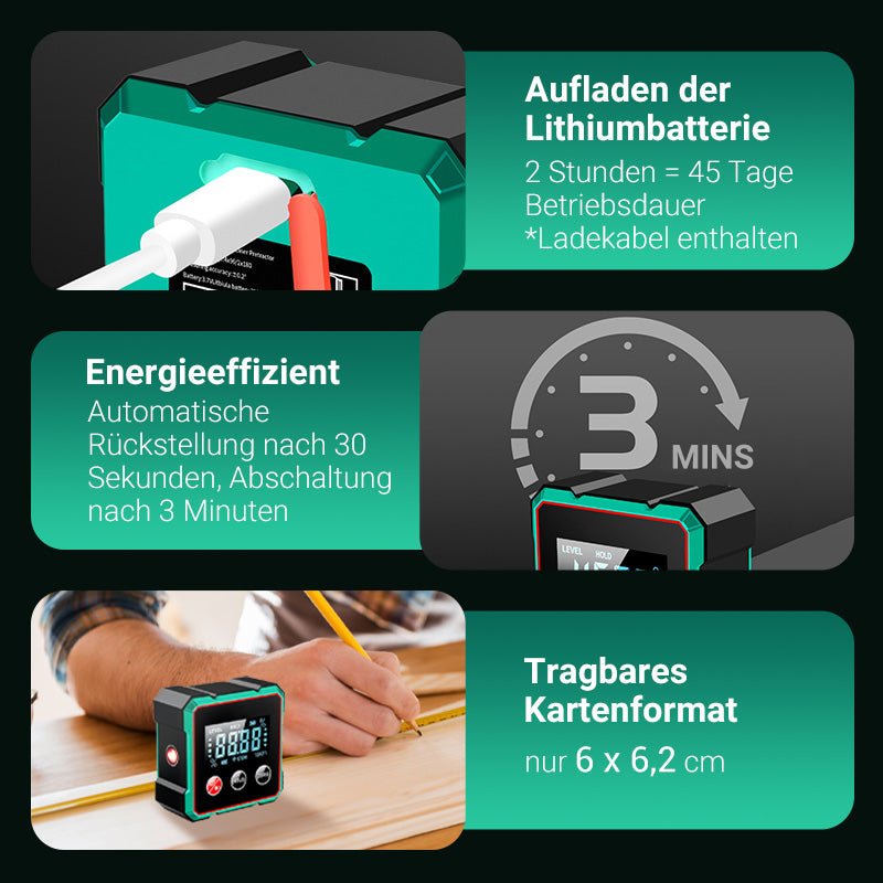 🧰Ostern Heißer Verkauf 50% Rabatt☀️2-in-1 Magnetischer digitaler Laser-Neigungsmesser
