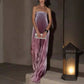 💕Trägerloses Abendkleid mit Farbverlauf und Plisseefalten