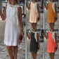Lässiges ärmelloses Kleid mit Rundhalsausschnitt für Damen