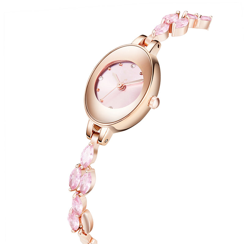 ✨2025 Neues Design🎀⌚Damenarmbanduhr mit farbigem Zirkonia