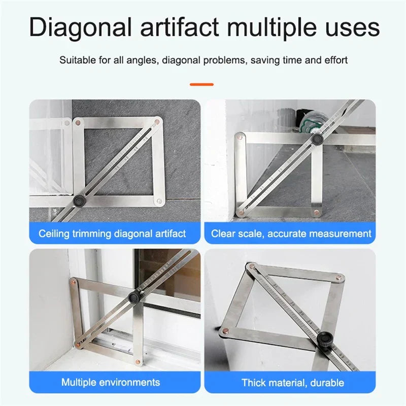 📐 50% RABATT! 🔥 Multifunktionales Diagonallineal für die Holzbearbeitung – Präzise Messung, Robuste Aluminiumlegierung & Ideal für Heimwerker 🛠️