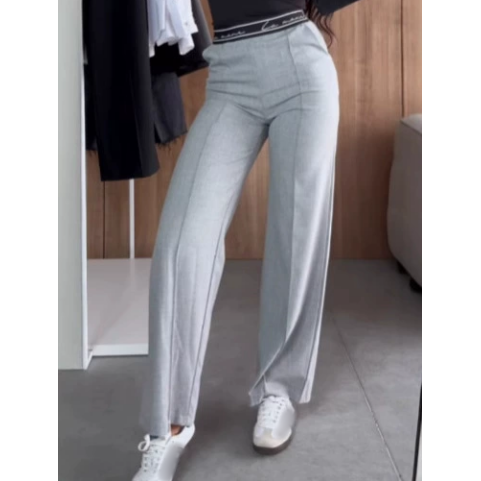 Einfarbige, drapierte Damenhose