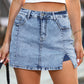 💥50% rabatt🌿 Kurze Jeansröcke mit hoher Taille und Schlitz für Damen