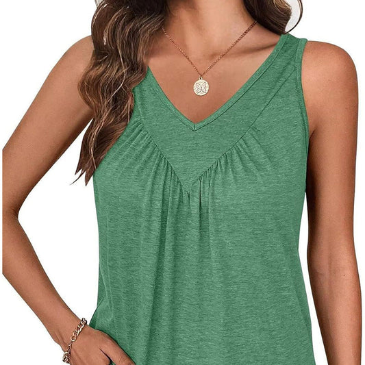 🍃Ärmelloses Tanktop mit V-Ausschnitt für Damen🌸☁️Hautfreundliches und angenehmes Material