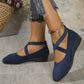 🔥Hot Sale🔥Elegante solide Farbe Elastische Riemen Niedrige Keilschuhe