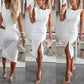⏳24-Stunden-Lieferung💥Ärmelloses, figurbetontes Damenkleid mit Schlitz