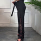 Sexy Damenhose mit weitem Bein und Spitzen-Innenfutter