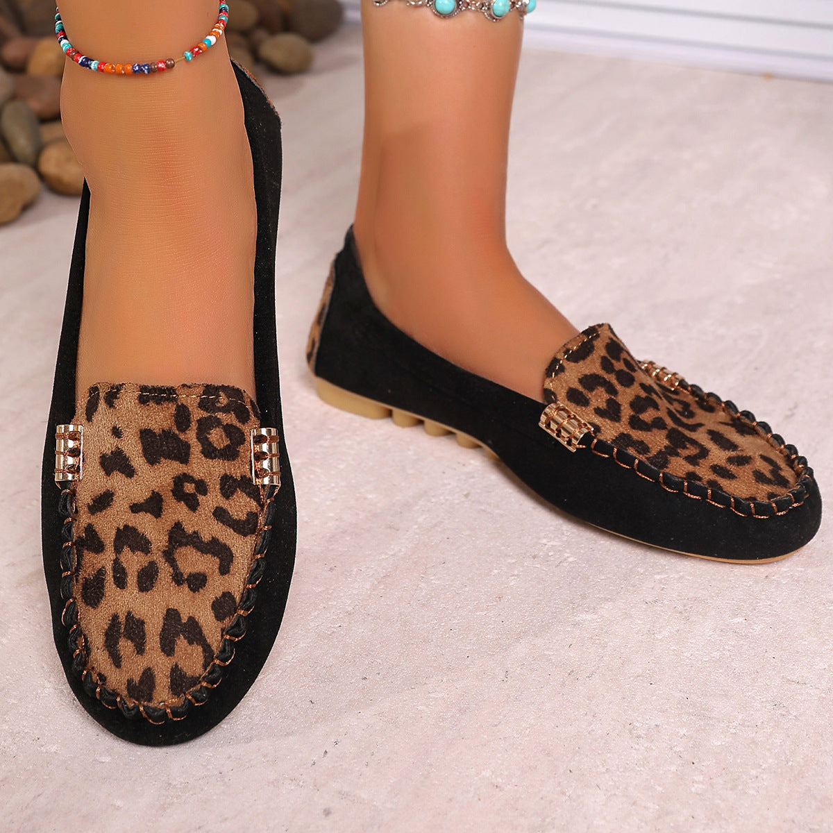 🐆✨Patchwork-Loafer mit Leopardenmuster für Damen 👡