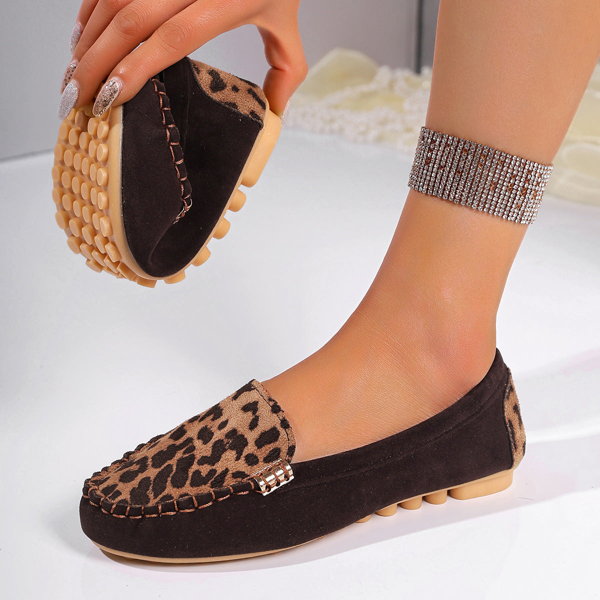 🐆✨Patchwork-Loafer mit Leopardenmuster für Damen 👡