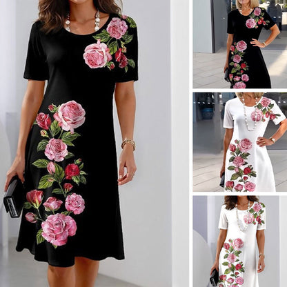 🌸Frühjahrsangebote💐 Rose Bloom Kurzarmkleid