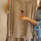 Damen-Set aus locker geschnittener Bluse und Hose mit weitem Bein und Blumenmuster