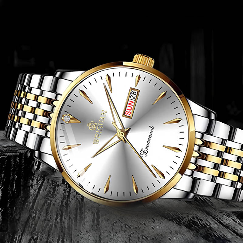 💼✨ 10 ATM Wasserdichtigkeit + Leuchtzifferblatt! Rund um die Uhr Zuverlässigkeit am Handgelenk für den professionellen Gentleman ⌚