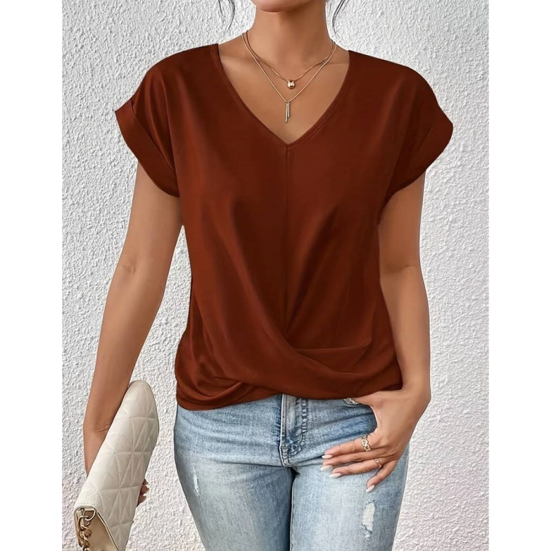🔥🔥Lässiges Kurzarm-T-Shirt für Damenbekleidung