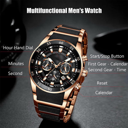 🔥2025 Neues Design⌚Wasserdichte multifunktionale Quarzuhr für Männer