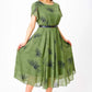 🔥 Damen A-Linie Midikleid mit Gürtel 🌸 Sommer Must-Have Blumenkleid