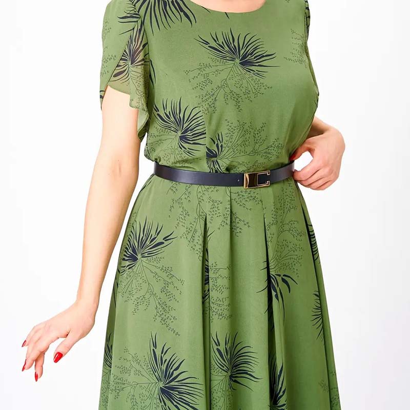 🔥 Damen A-Linie Midikleid mit Gürtel 🌸 Sommer Must-Have Blumenkleid
