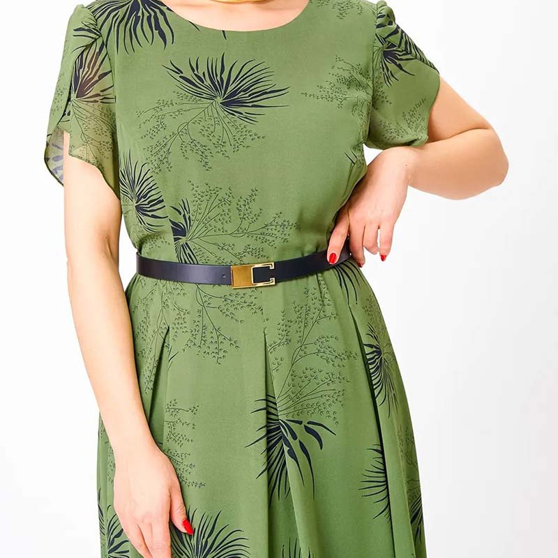 🔥 Damen A-Linie Midikleid mit Gürtel 🌸 Sommer Must-Have Blumenkleid