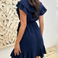 🏖️Sommer-Hot-Sale - 60% Rabatt🌸Elegantes Rüschenkleid mit Taillenschnürung und V-Ausschnitt für Damen