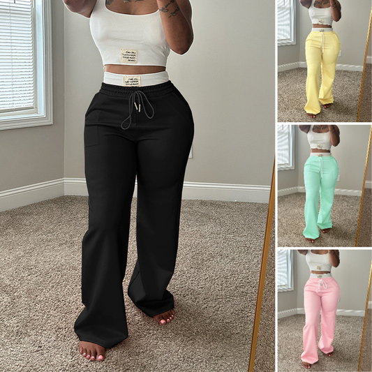 Zweiteiliges Set aus ärmellosem Tanktop und Hose mit Kordelzug für Damen
