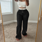 Zweiteiliges Set aus ärmellosem Tanktop und Hose mit Kordelzug für Damen