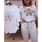 Damen-Langarmshirt mit Blumenprint und Rundhalsausschnitt
