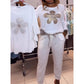 Damen-Langarmshirt mit Blumenprint und Rundhalsausschnitt