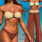 3-teiliges Bademode-Set für Damen – Oberteil, Unterteil und Strandhose