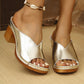 Slip-on-Plateau-Sandalen mit klobigem Absatz