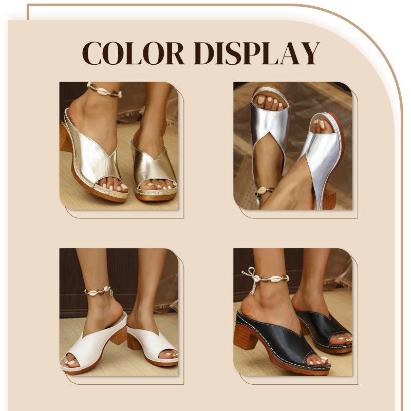 Slip-on-Plateau-Sandalen mit klobigem Absatz