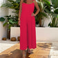 Bequemer und eleganter rückenfreier Jumpsuit in Volltonfarbe für Damen
