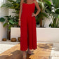 Bequemer und eleganter rückenfreier Jumpsuit in Volltonfarbe für Damen