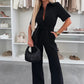 ✨2025 Neue Produkte💕Button-Down-Jumpsuit mit Taillenband für Damen